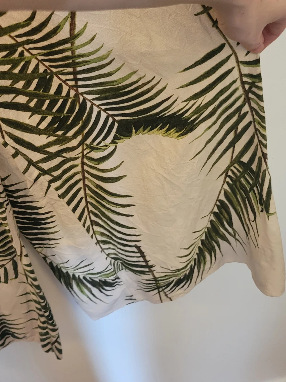 H&M Linen Blend Palm Leaf Wide Leg Pants